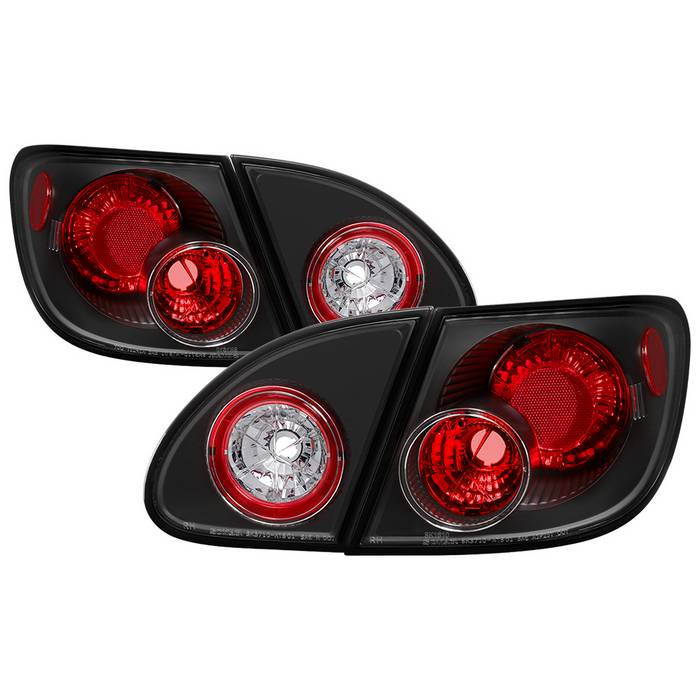 Toyota Corolla 03-08 Euro Style Tail Lights - Black – Spyder Auto