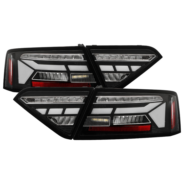 ( Spyder Apex ) Audo A5 / S5 / RS5 2013 - 2017 Factory LED Model Only ( Not Compatible With Factory Incandescent Model ) LED Tail Lights - Greeting Light Animation - Sequential LED Turn Signal - Black