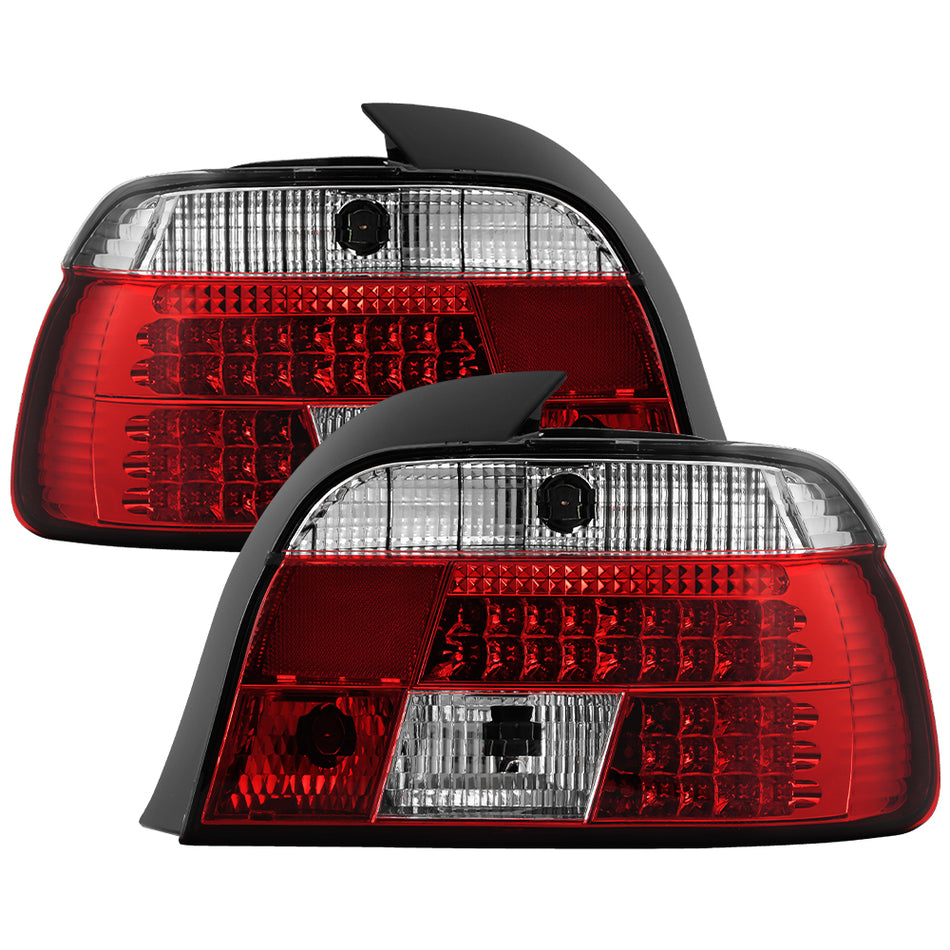 BMW E39 5-Series 97-00 LED Tail Lights - Red Clear