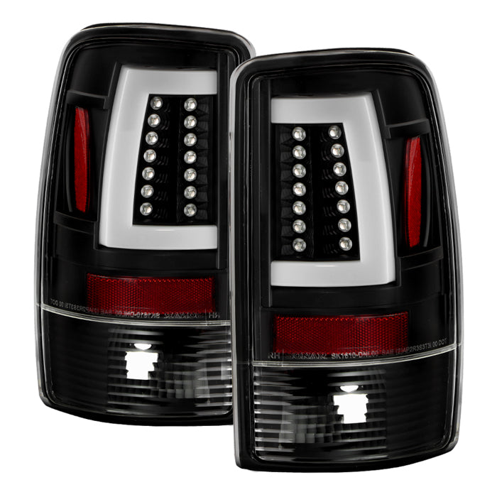 Chevy Suburban/Tahoe 1500/2500 00-06 / GMC Yukon/Yukon XL 00-06 / GMC Yukon Denali/Denali XL 01-06 ( Lift Gate Style Only ) Version 2 Light Bar LED Tail Lights - Black