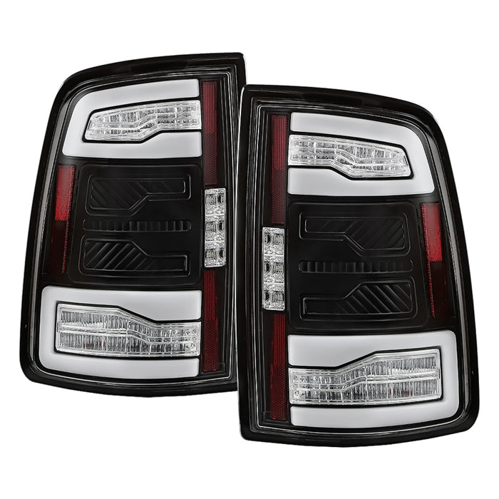 ( Spyder Apex ) Dodge Ram 2500/3500 HD 2019 - 2024 Factory LED Tail Lights Model Only ( Not Compatible With Factory Incandescent Bulb Tail Lights Model/1500 Mode/BSM Model ) LED Tail Light - Greeting Animation - Sequential Signal Lights - Black