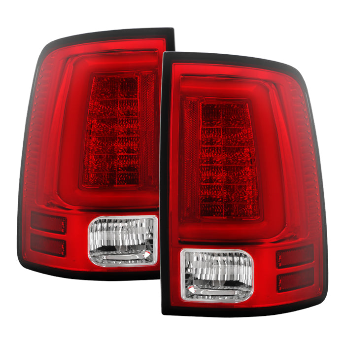 Dodge Ram 1500 09-18 / Ram 2500/3500 10-18 Light Bar LED Tail Lights - Incandescent Model only ( Not Compatible With LED Model ) - Red Clear