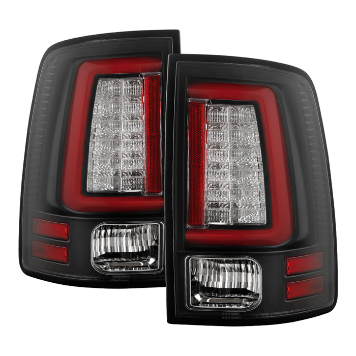 ( Spyder ) Dodge Ram 1500 2009-2018 / Ram 2500/3500 2010-2018 Red Light Bar LED Tail Lights - Incandescent Model only ( Not Compatible With LED Model ) - Reverse-921 (Not Included) - Black