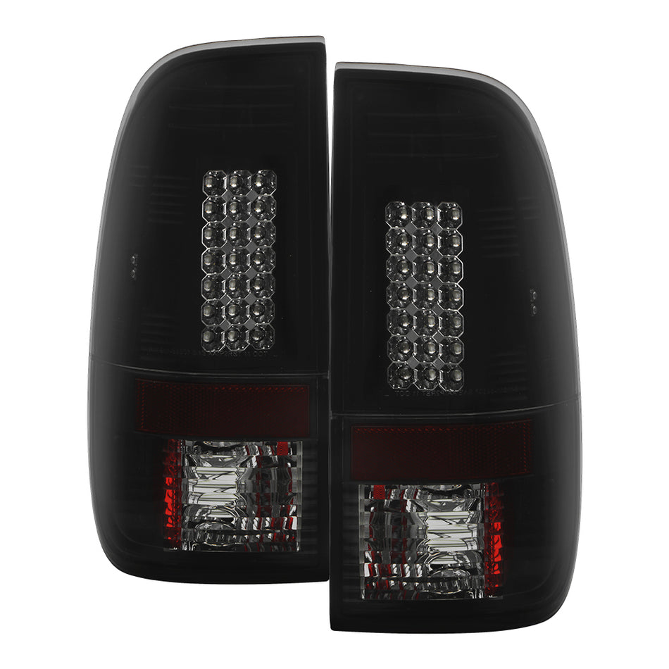 Ford F150 Styleside 97-03 / F250/350/450/550 Super Duty 99-07 LED Tail Lights - Black Smoke