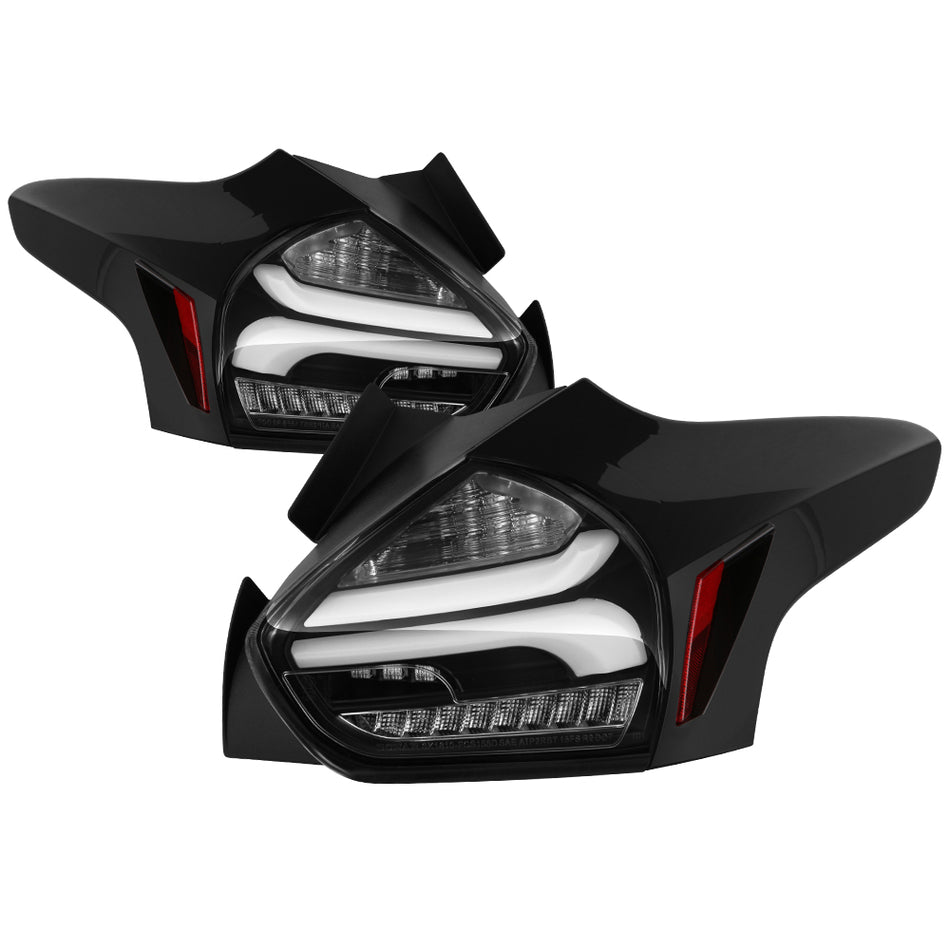 ( Spyder ) Ford Focus 5Dr Hatchback 15-17 Sequential LED Indicator LED Reverse LED Tail Lights - Black