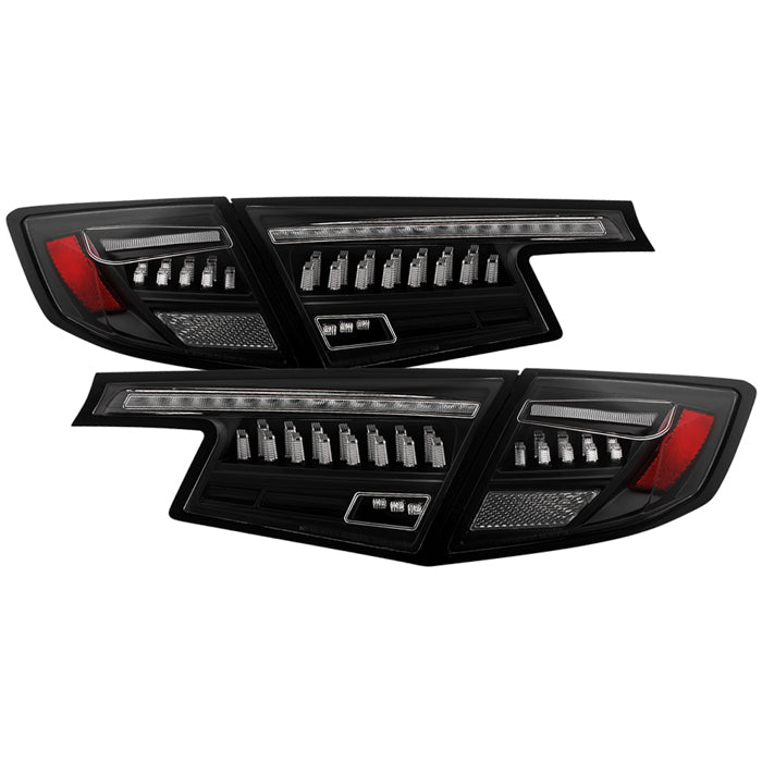 ( Spyder Apex ) Honda Civic 2022-2024 5-Door LED Tail Lights - Greeting Light Show - LED Crystal Light Poles Parking Lights - Sequential LED Turn Signal Lights - Black