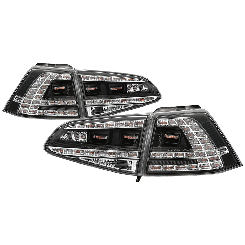 ( Spyder ) Volkswagen Golf 2015-2017 LED Tail Lights - Black