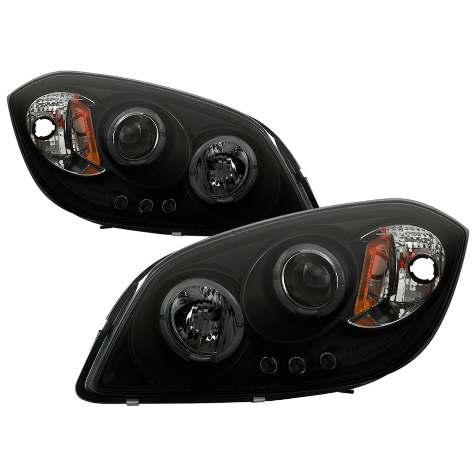 ( Spyder Signature ) Chevy Cobalt 05-10 / Pontiac G5 07-09 / Pontiac Pursuit 05-06 Projector Headlights - LED Halo - LED ( Replaceable LEDs ) - Black Smoke - High H1 (Included) - Low H1 (Included)