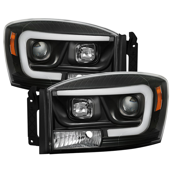 ( Spyder Signature ) Dodge Ram 1500 06-08 / Ram 2500/3500 06-09 Version 2 Projector Headlights - Light Bar DRL - Black