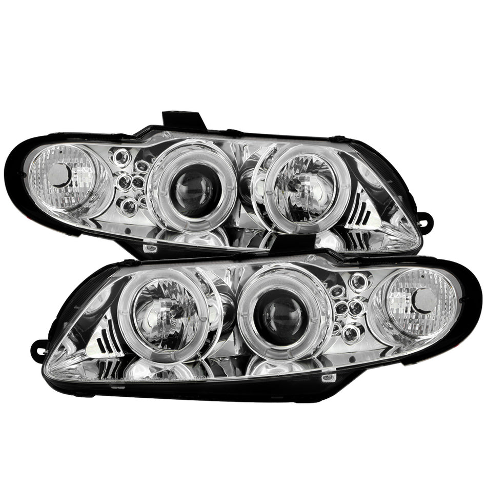 ( Spyder Signature ) Pontiac GTO 04-06 Projector Headlights - LED Halo - LED ( Replaceable LEDs ) - Chrome - High H1 (Included) - Low H1 (Included)