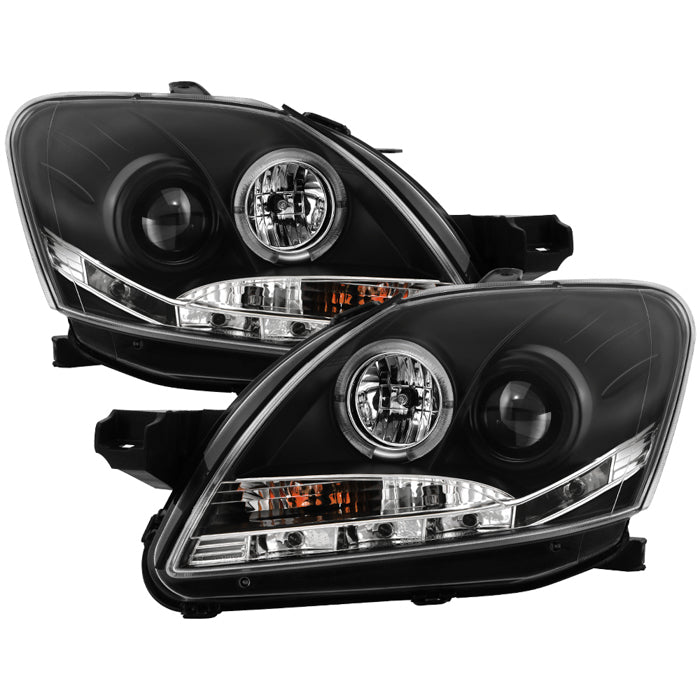 ( Spyder Signature ) Toyota Yaris 07-11 4Dr Projector Headlights - LED Halo - DRL - Black - High H1 (Included) - Low H1 (Included)