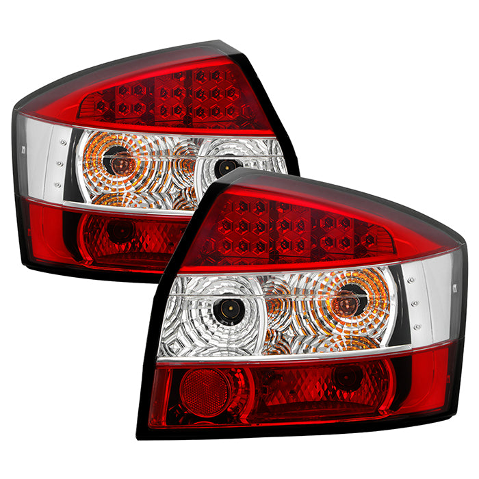 Audi A4 02-05 (Does not fit covertible or wagon models) LED Tail Lights - Red Clear