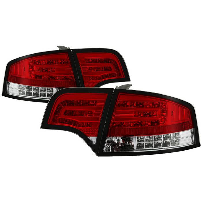 Audi A4 4Dr 06-08 LED Tail Lights - Red Clear