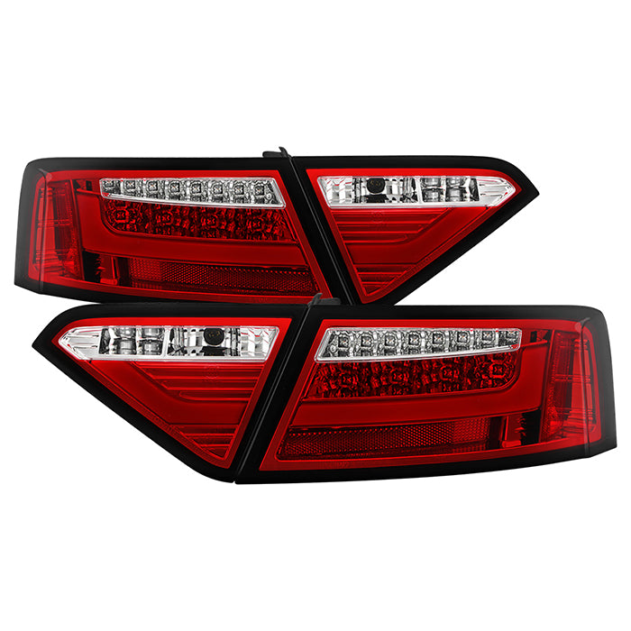 Audi A5 08-12 LED Tail Lights - LED Model Only ( Not Compatible With Incandescent Model ) - Red Clear