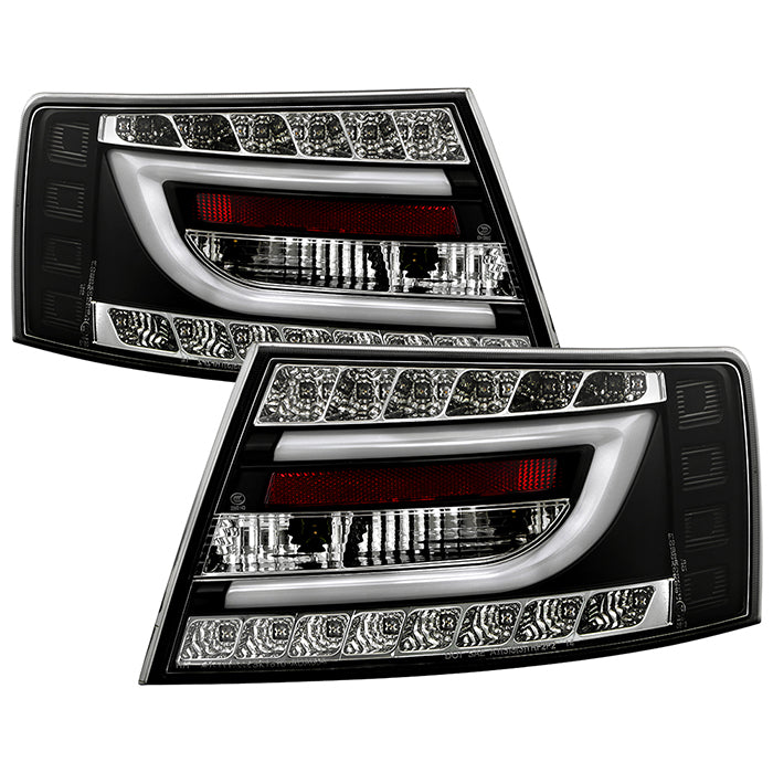 Audi A6 05-08 4Dr Sedan Only (Does not fit Quattro) Light Bar LED Tail Lights - Incandescent Model Only ( Not Compatible With LED Model ) - Black