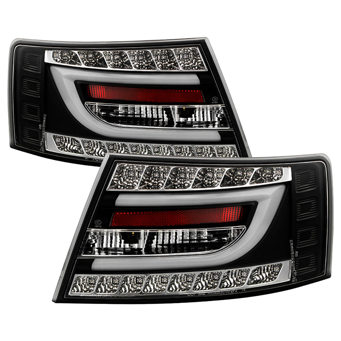 Audi A6 05-08 4Dr Sedan Only (Does not fit Quattro) Light Bar LED Tail Lights - LED Model Only ( Not Compatible With Incandescent Model ) - Black