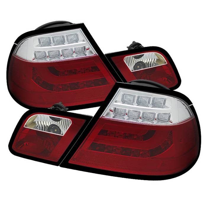 BMW E46 00-03 2Dr Coupe ( Will Not Fit Convertible ) Light Bar LED Tail Lights - Red Clear