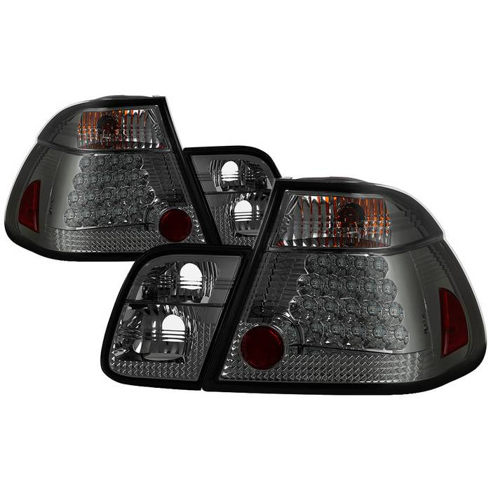 BMW E46 3-Series 02-05 4Dr ( does not include red fog light bulb) Tail Lights - Smoke