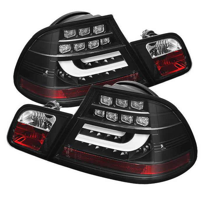 BMW E46 3-Series 04-06 2Dr Light Bar Style LED Tail Lights - Black