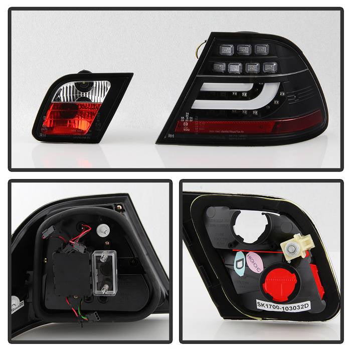 BMW E46 3-Series 04-06 2Dr Light Bar Style LED Tail Lights - Black