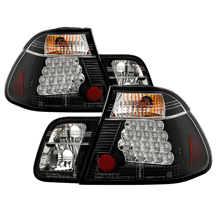 BMW E46 3-Series 99-01 4Dr LED Tail Lights - Black