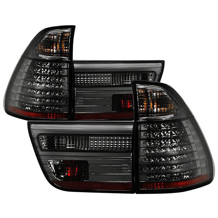 ( Spyder ) BMW E53 X5 00-06 4PCS LED Tail Lights - Signal-7507(Included) ; Parking-LED ; Reverse-7506(Not Included) ; Brake-LED - Smoke