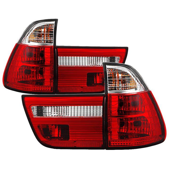 BMW E53 X5 00-06 4PCS Euro Style Tail Lights- Red Clear