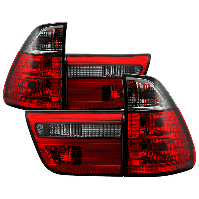 BMW E53 X5 00-06 4PCS Euro Style Tail Lights- Red Smoke