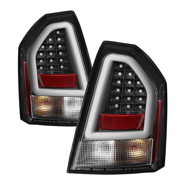 Chrysler 300C 05-07 Version 2 Light Bar LED Tail Lights - Black