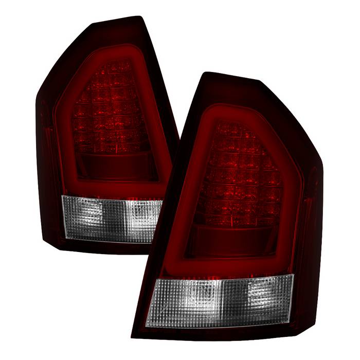 Chrysler 300 05-07 Version 2 Light Bar LED Tail Lights - Red Clear