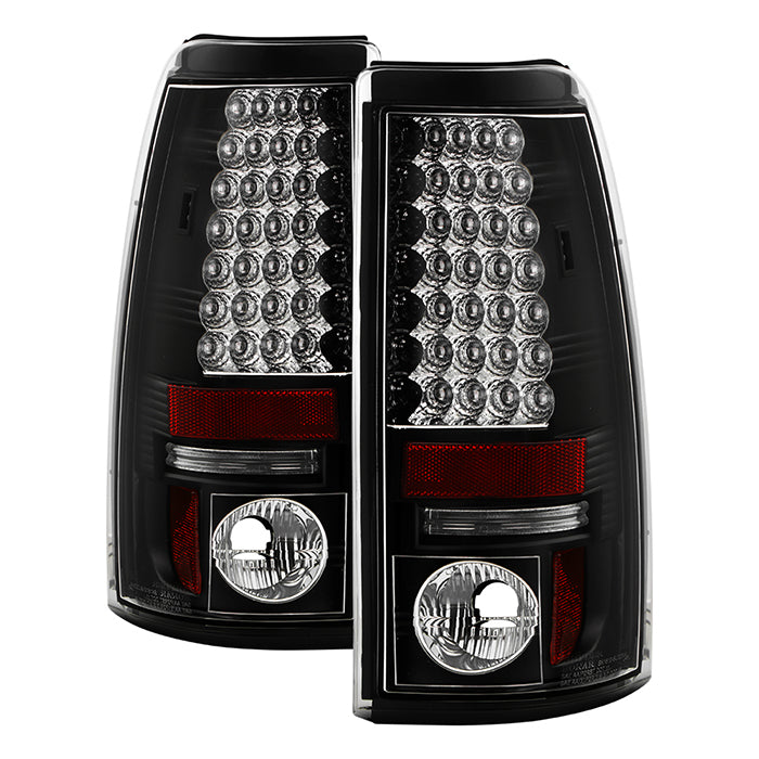 Chevy Silverado 1500/2500 99-02 (Not Fit Stepside) / GMC Sierra 1500/2500/3500 99-06 and 2007 Sierra Classic LED Tail Lights - Black