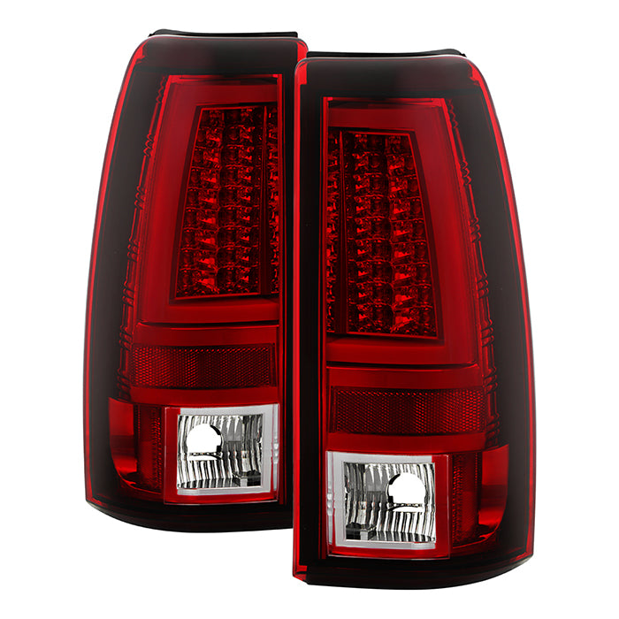 Chevy Silverado 1500/2500 99-02 (Not Fit Stepside) / GMC Sierra 1500/2500/3500 99-06 and 2007 Sierra Classic Version 2 LED Tail Lights - Red Clear