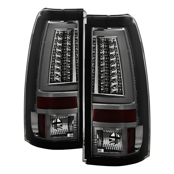 Chevy Silverado 1500/2500 99-02 (Not Fit Stepside) / GMC Sierra 1500/2500/3500 99-06 and 2007 Sierra Classic Version 2 LED Tail Lights - Smoke