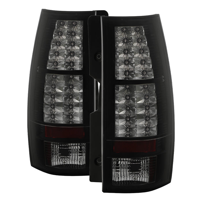 Chevy Suburban/Tahoe 07-14 / GMC Yukon/Yukon Denali 07-14  ( 08-13 excluding Hybrid Models )  - LED Tail Lights - Black Smoke