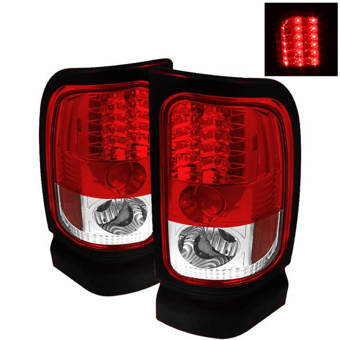 Dodge Ram 1500 94-01 / Ram 2500/3500 94-02 LED Tail Lights - Red Clear