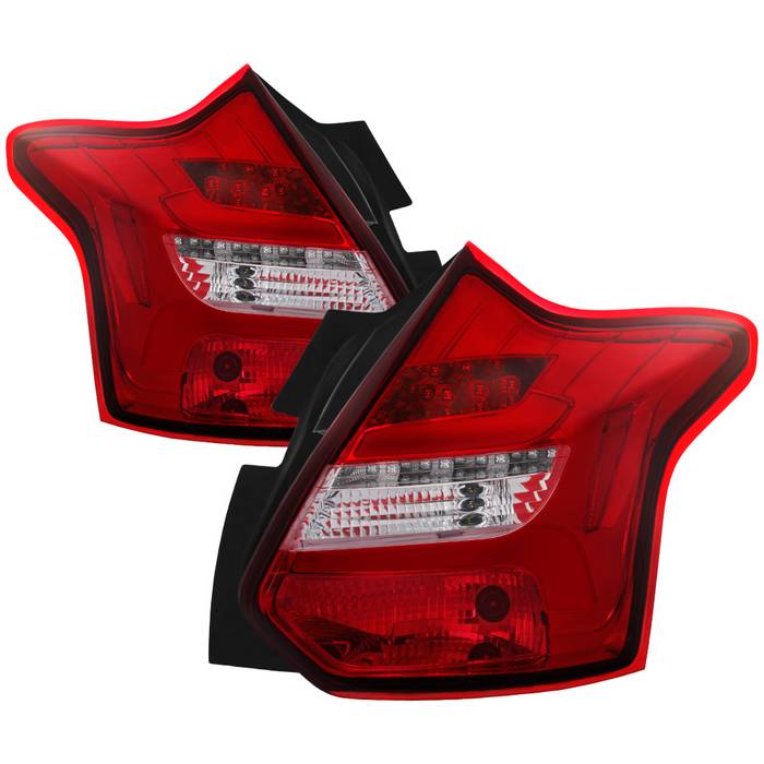 Ford Focus 12-14 5Dr Only ( Do not Fit 4Dr Sedan ) LED Tail Lights - Red Clear