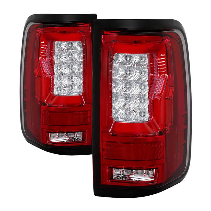 Ford F150 Styleside 04-08 (Not Fit Heritage & SVT) Version 2 Light Bar LED Tail Lights - Red Clear