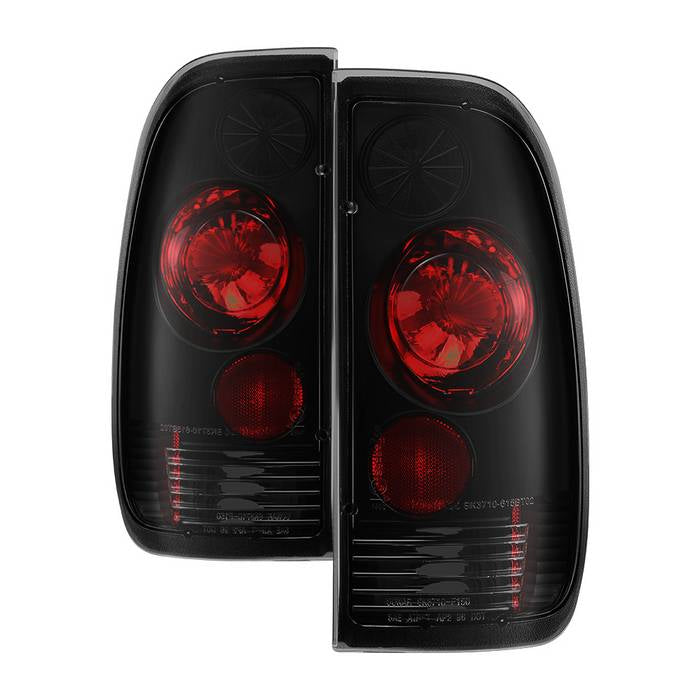 Ford F150 Styleside 97-03 / F250/350/450/550 Super Duty 99-07 Euro Style Tail Lights - Black Smoke