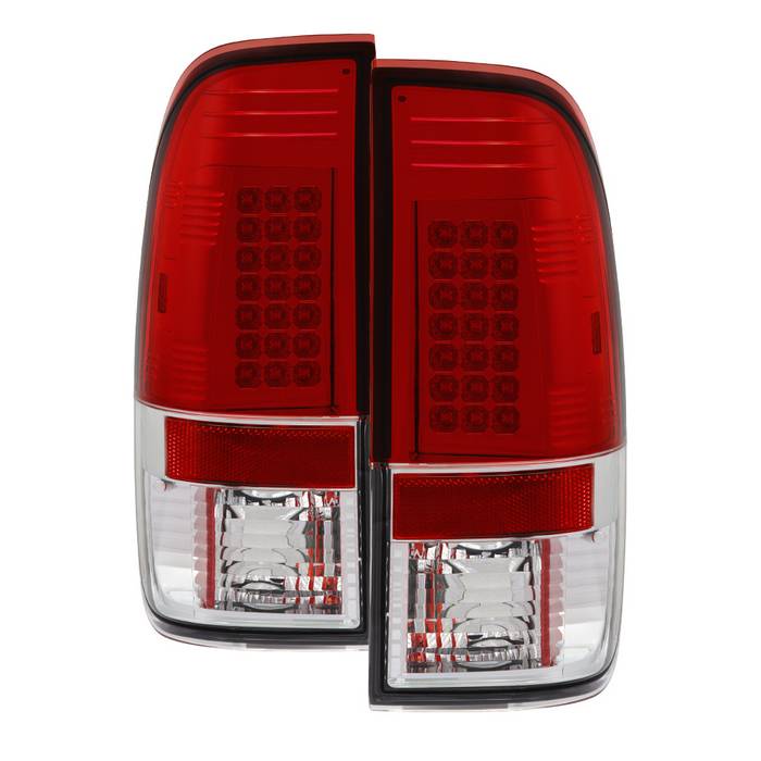 Ford F150 Styleside 97-03 / F250/350/450/550 Super Duty 99-07 LED Tail Lights - Red Clear