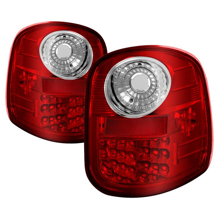 Ford F150 Flareside 97-03 LED Tail Lights - Red Clear