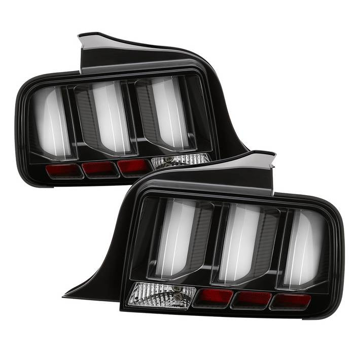 ( Spyder ) Ford Mustang 2005-2009 (White Light Bar) LED Tail Lights - Black