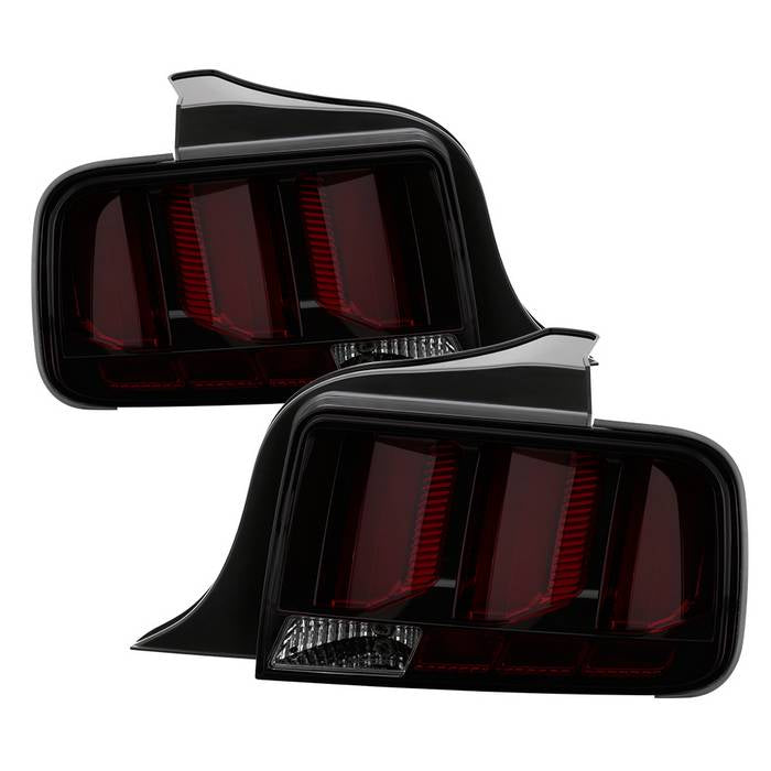 ( Spyder ) Ford Mustang 2005-2009 (Red Light Bar) LED Tail Lights - Smoke