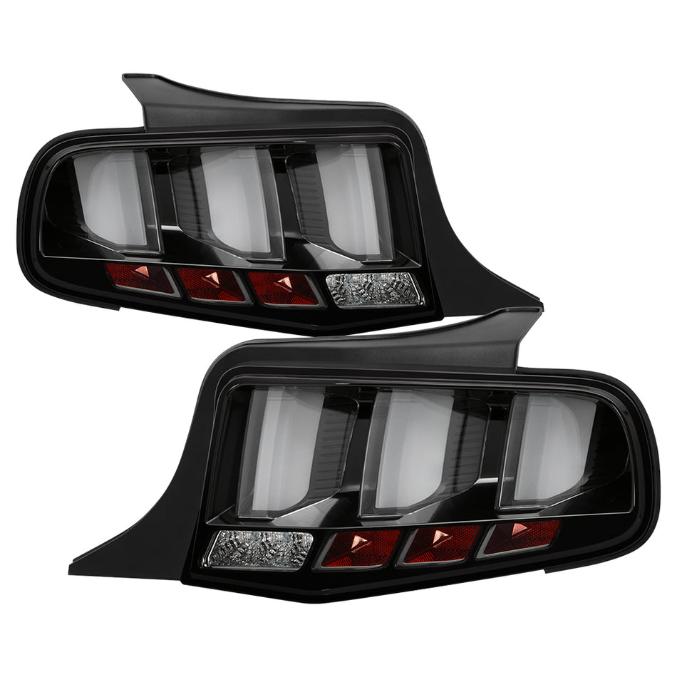 ( Spyder ) Ford Mustang 10-12 Light Bar Sequential Turn Signal LED Tail Lights - Black