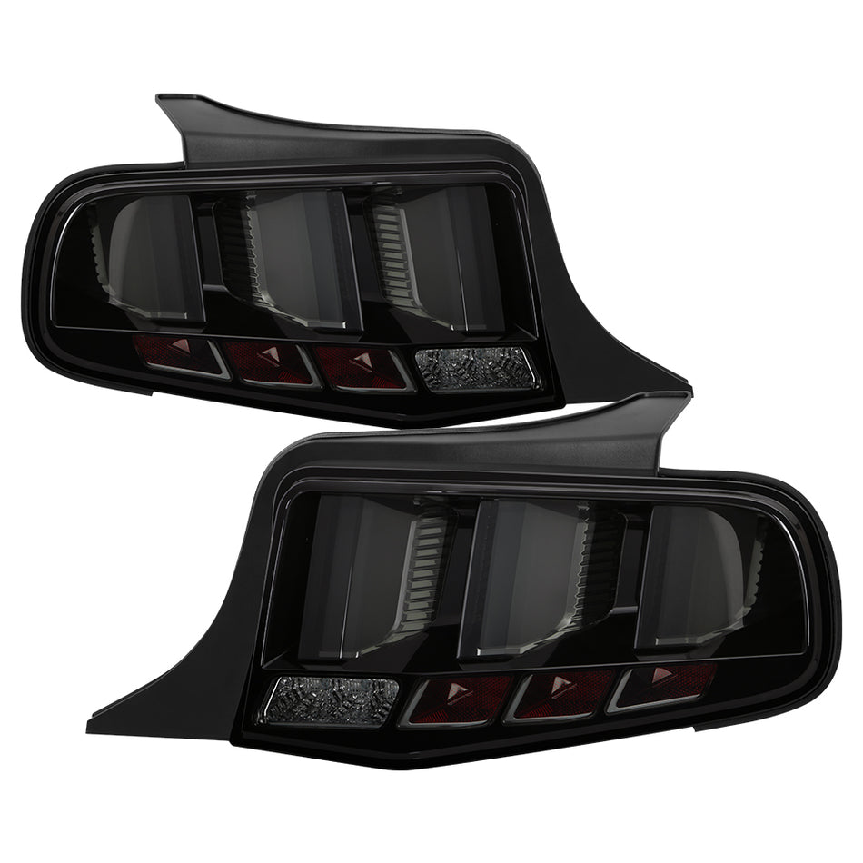 ( Spyder ) Ford Mustang 10-12 Light Bar Sequential Turn Signal LED Tail Lights - Smoke