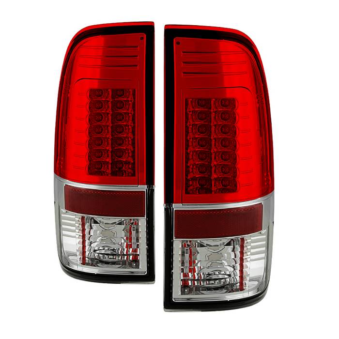 Ford Super Duty F-250/ F-350/ F-450 08-16 Version 2 LED Tail Lights - Red Clear