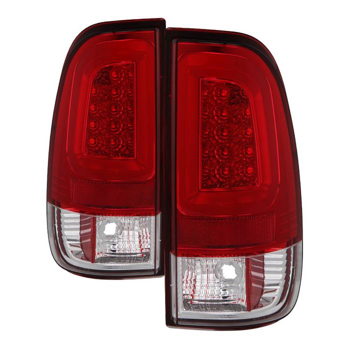 Ford Super Duty F-250/ F-350/ F-450 08-16 Version 3 Light Bar LED Tail Lights - Red Clear