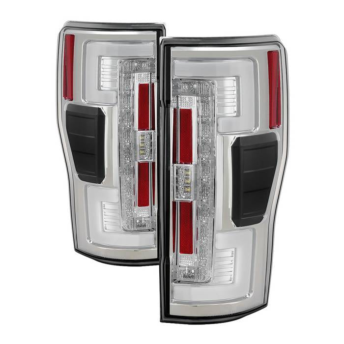 Ford F250 Superduty 17-18 ( Halogen Bulb Model Only  Do Not Fit LED Model ) LED Tail Lights - Chrome