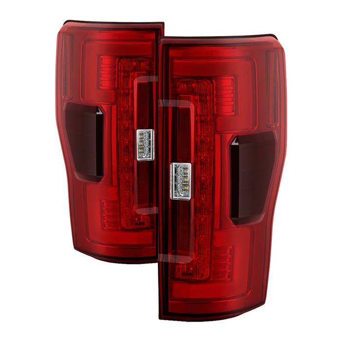 Ford F250 Superduty 17-18 ( Halogen Bulb Model Only  Do Not Fit LED Model ) LED Tail Lights - Red Clear