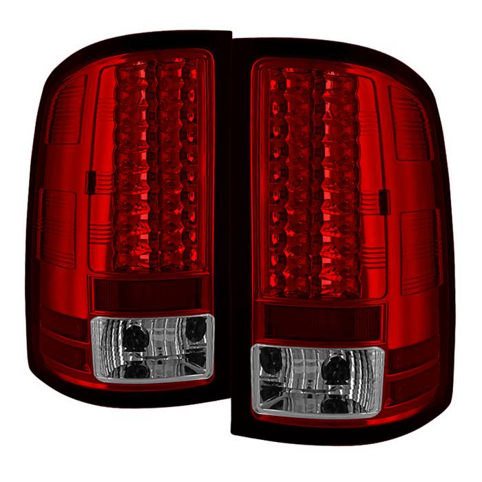 GMC Sierra 1500 07-13  2500HD/3500HD 07-14 (does not fit 3500HD Dually Models) LED Tail Lights - Red Clear