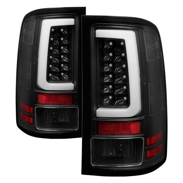 GMC Sierra 1500 07-13  2500HD/3500HD 07-14 (does not fit 3500HD Dually Models) Version 2 Light Bar LED Tail Lights - Black